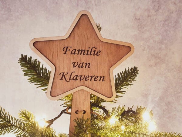 Kerstboom topper met naam