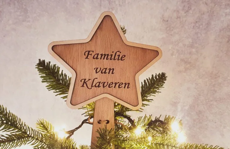 Kerstboom topper met naam