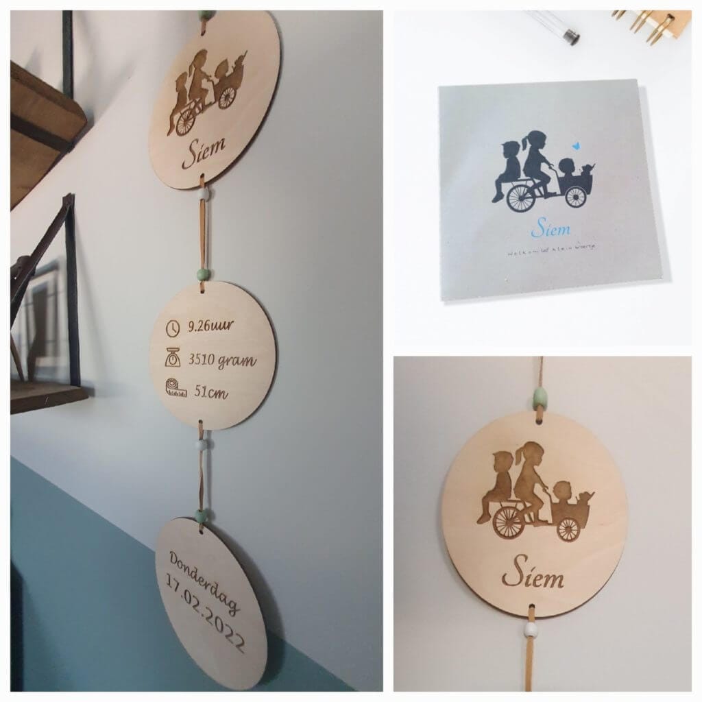 Geboortekaartje Hanger Hout