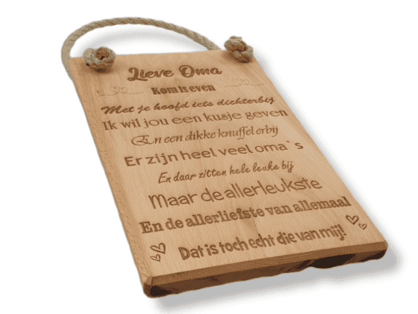 Tekstbord Lieve Oma