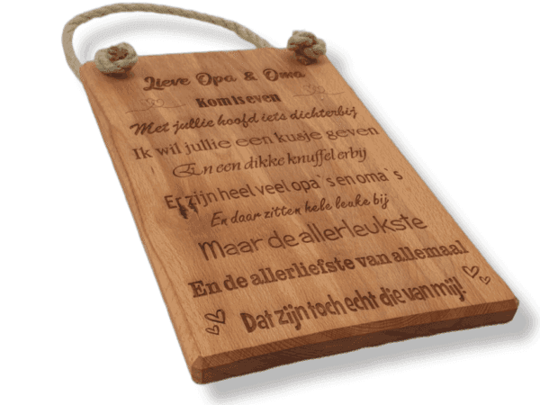 Tekstbord Lieve Opa en Oma
