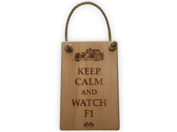 Tekstbord Keep Calm and Watch F1