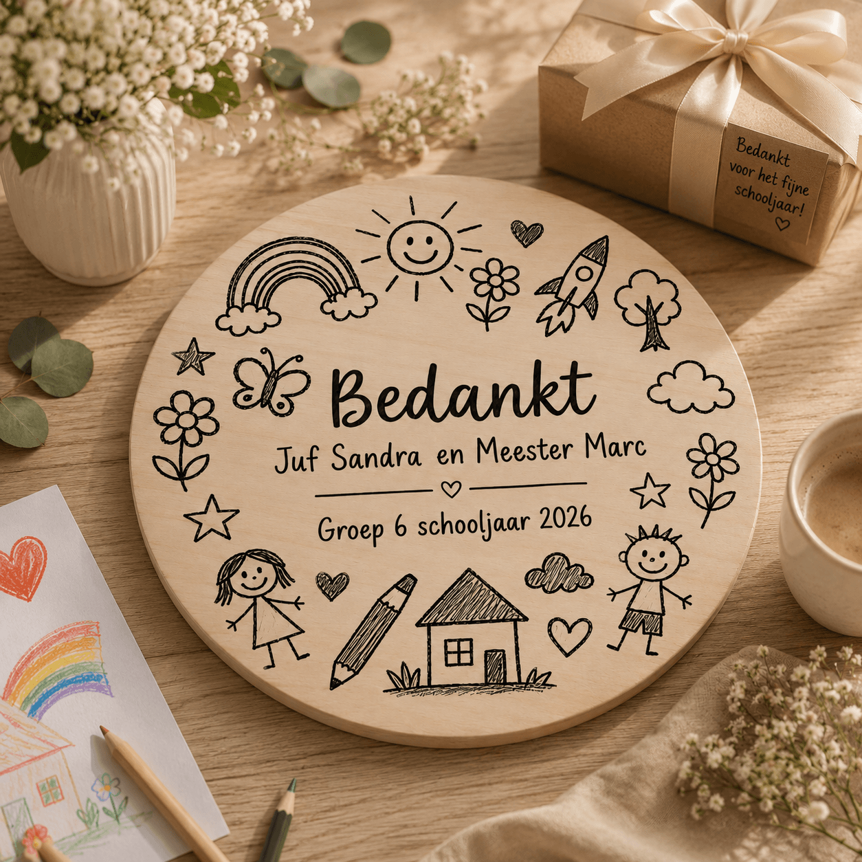 draaischijf bedankje juf