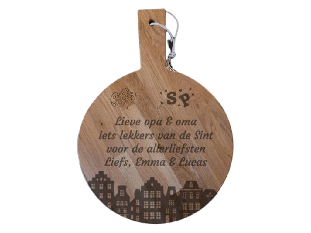 Borrelplank rond XL – Sinterklaas - Lieve opa en oma