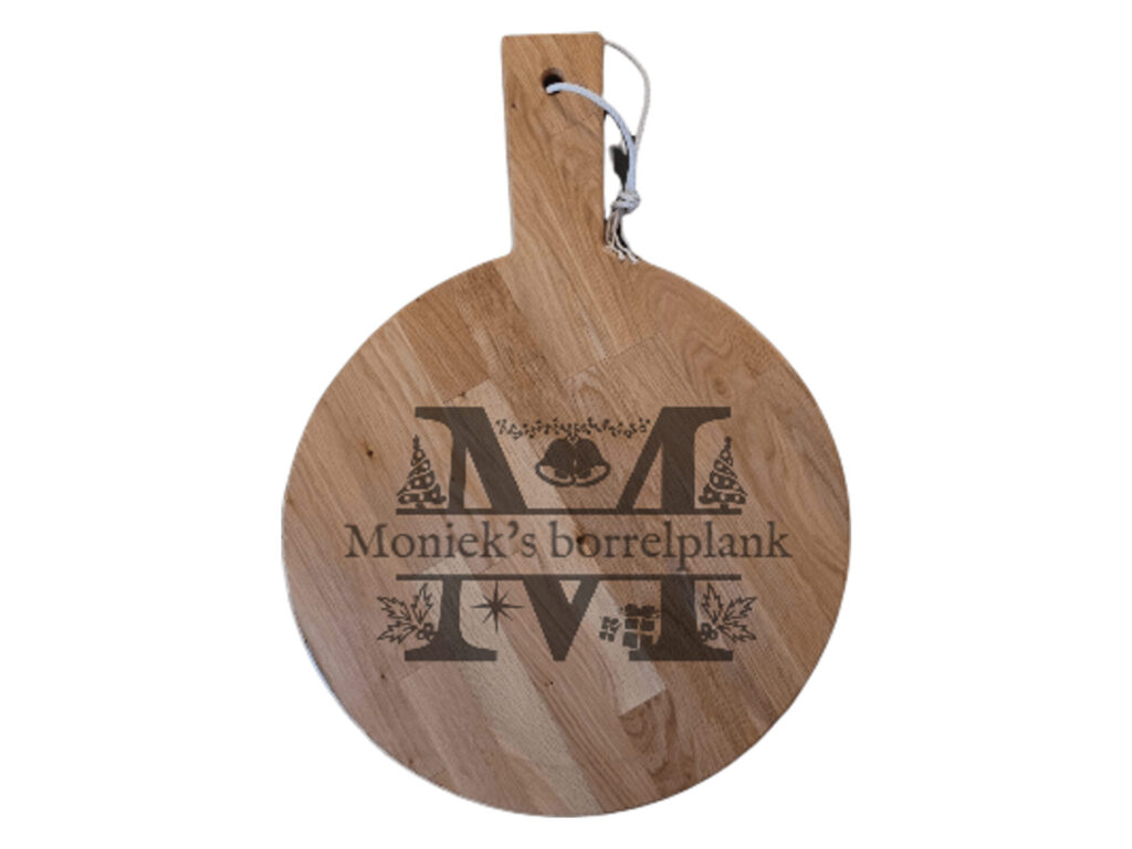 Borrelplank rond XL – Kerstletter