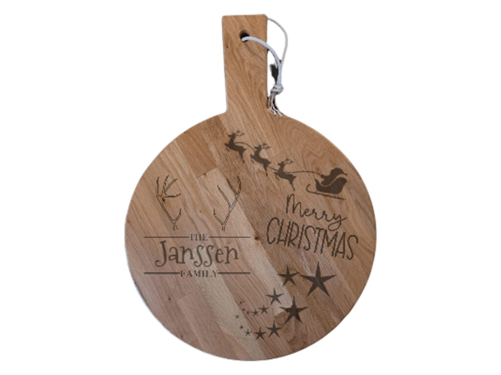Borrelplank rond XL – Merry Christmas
