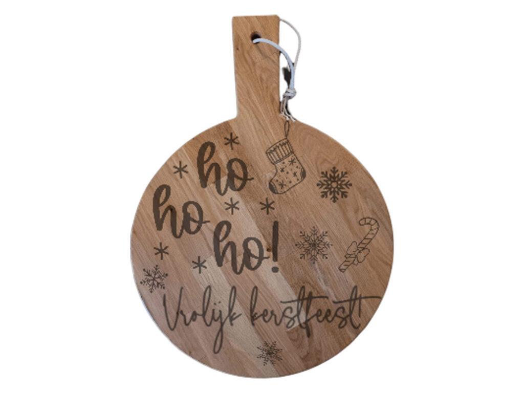 Borrelplank rond XL – Kerst vrolijk kerstfeest