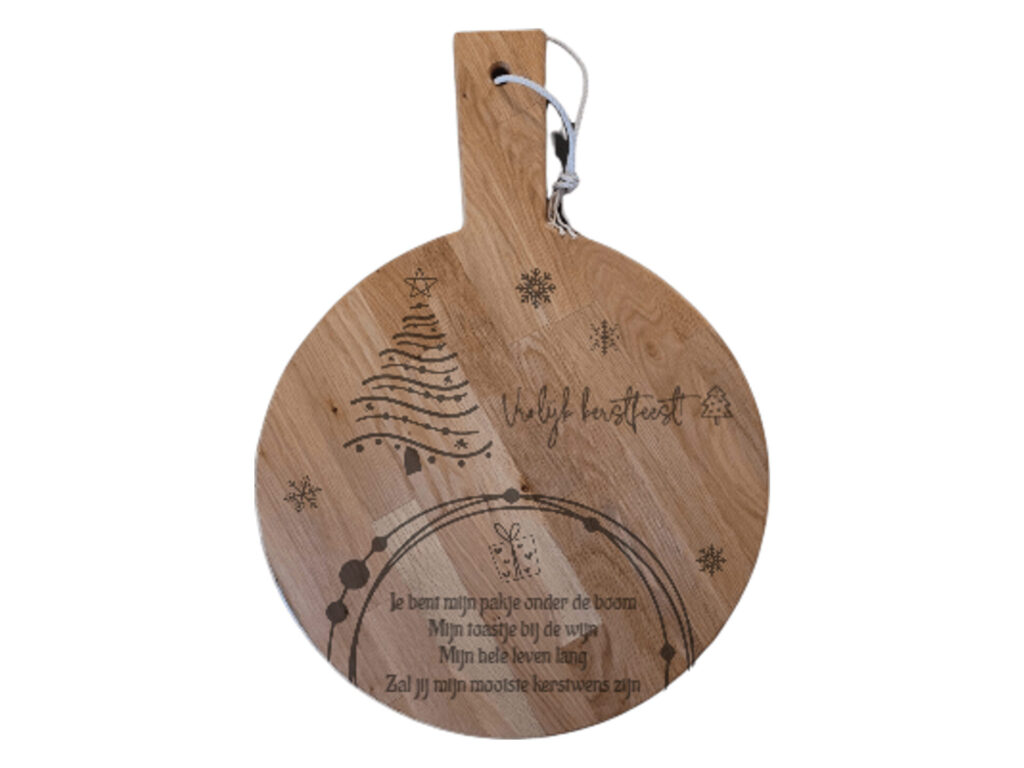 Borrelplank rond XL – Kerst kerstwens