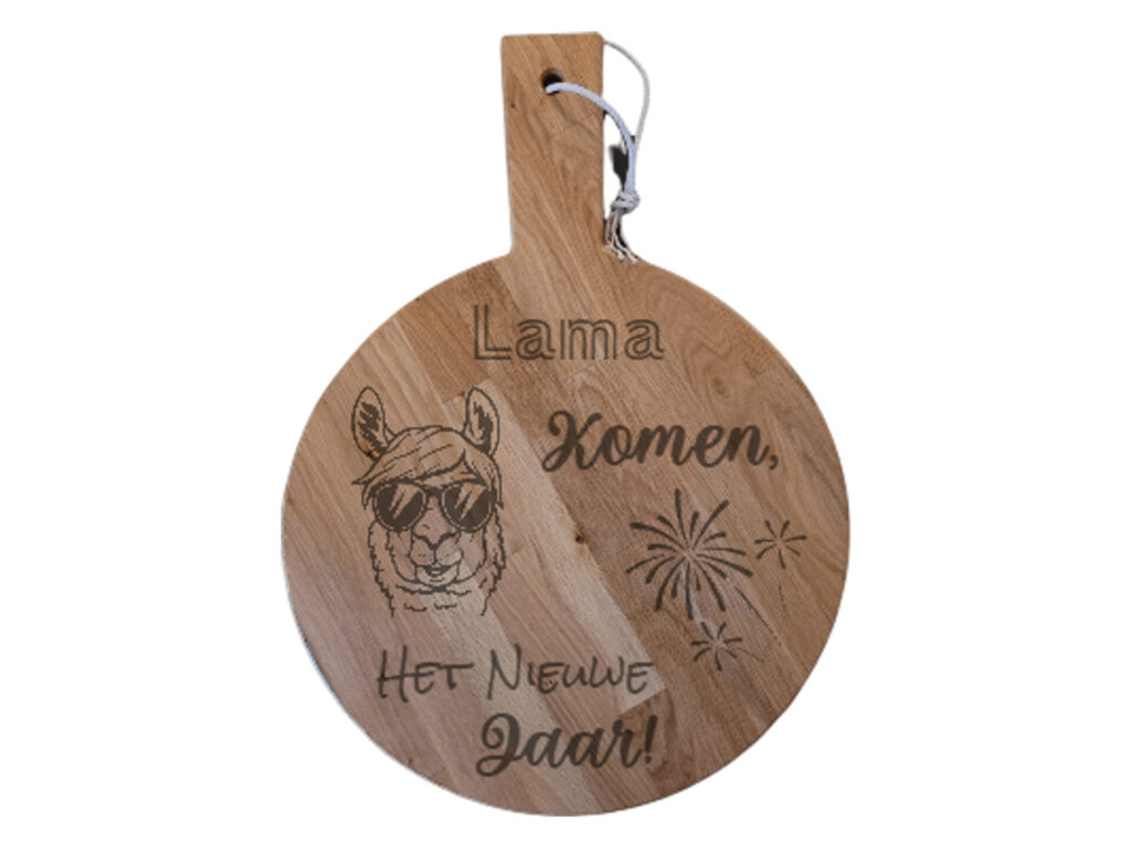 Borrelplank rond XL – Oud & Nieuw Lama komen
