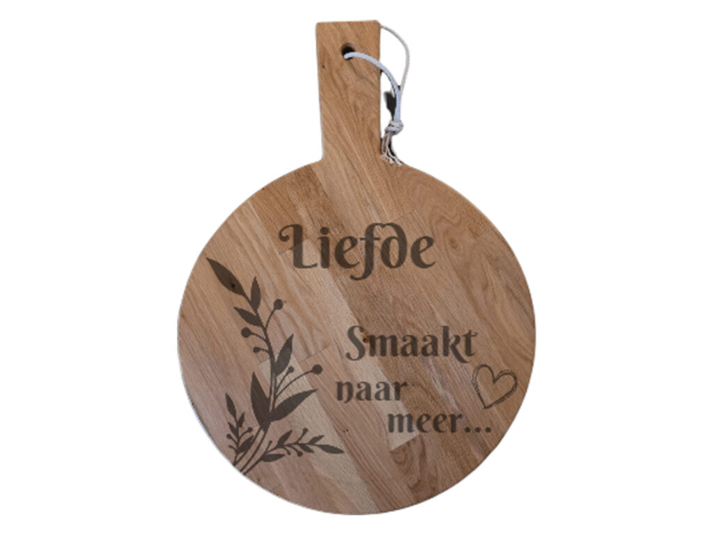 Borrelplank rond XL – Trouwen liefde smaakt naar meer