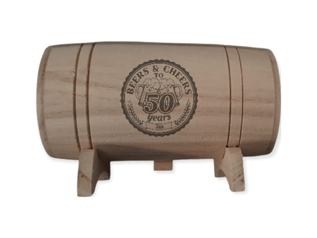 Houten wijnvat spaarpot – Beers & Cheers