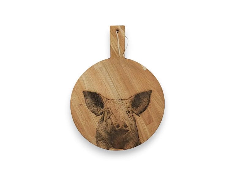 Borrelplank varken _ 25 cm doorsnede _ Eiken _ Leeg-Photoroom