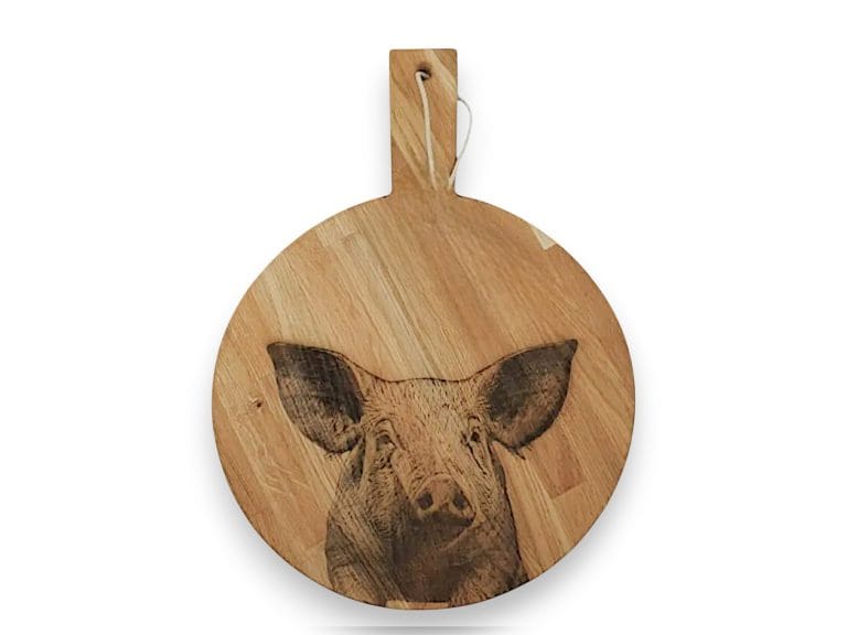 Borrelplank varken _ 40 cm doorsnede _ Eiken _ Leeg-Photoroom