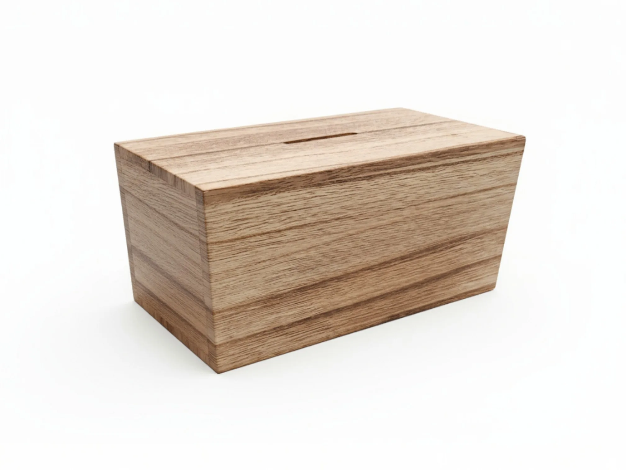 Spaarpot recht _ 15 x 7 cm _ Hout _ Leeg-Photoroom