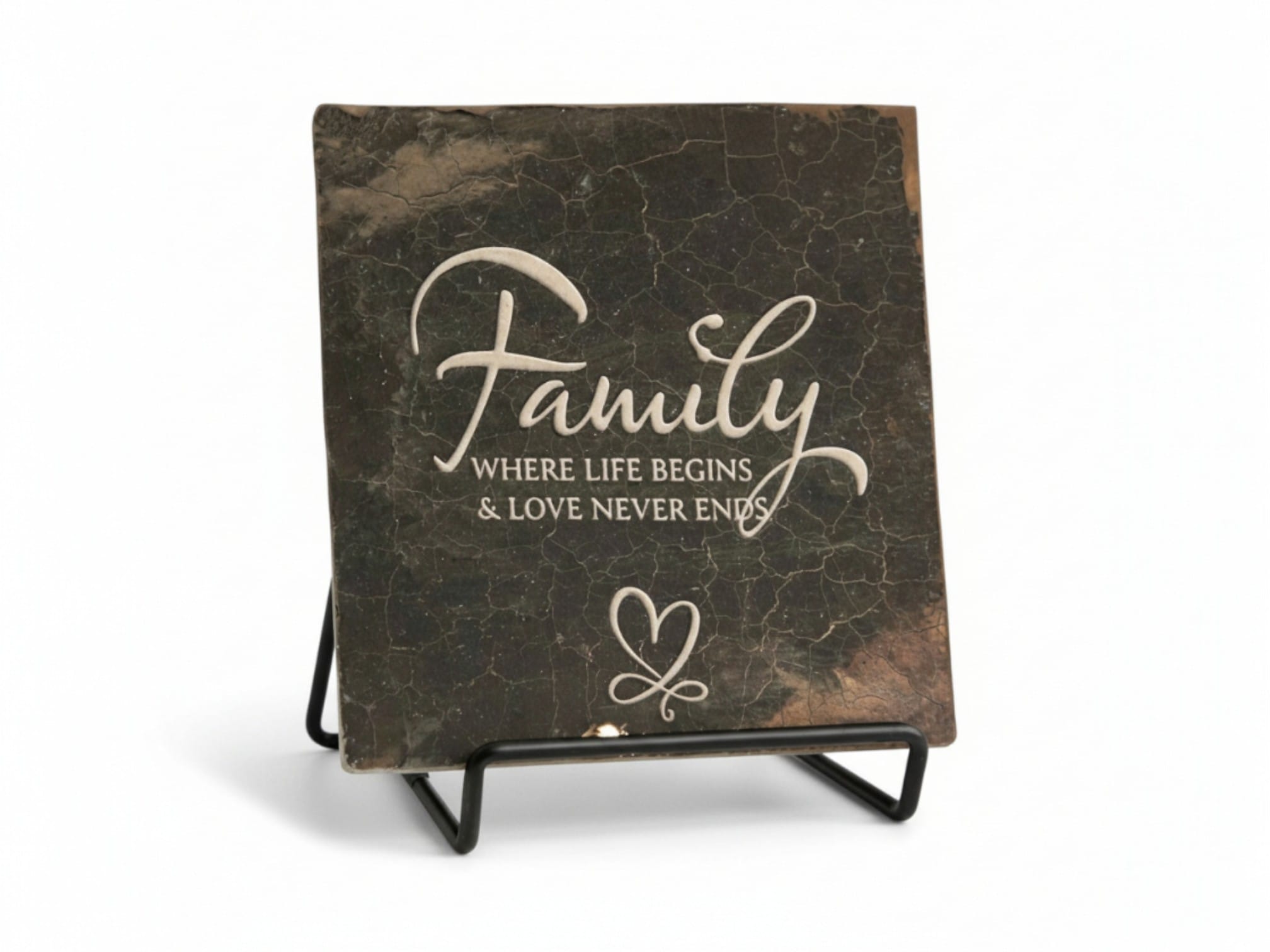 gouden family tegel op standaard liggend-Photoroom