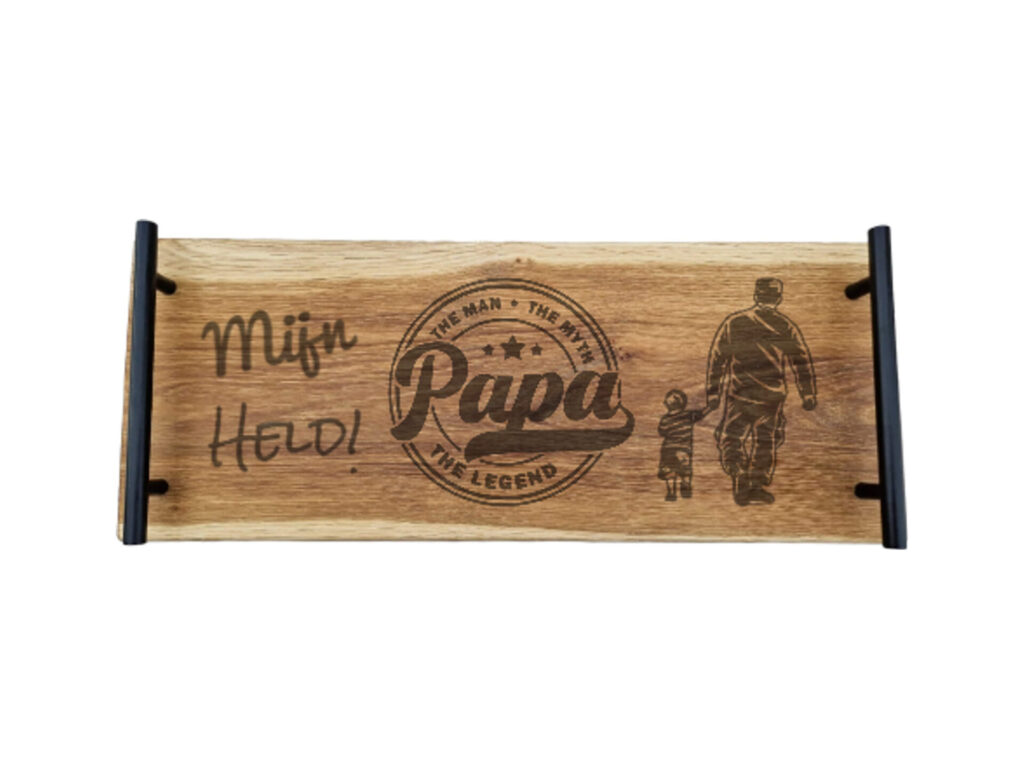 Eiken tapasplank 50 cm – Vaderdag papa mijn held