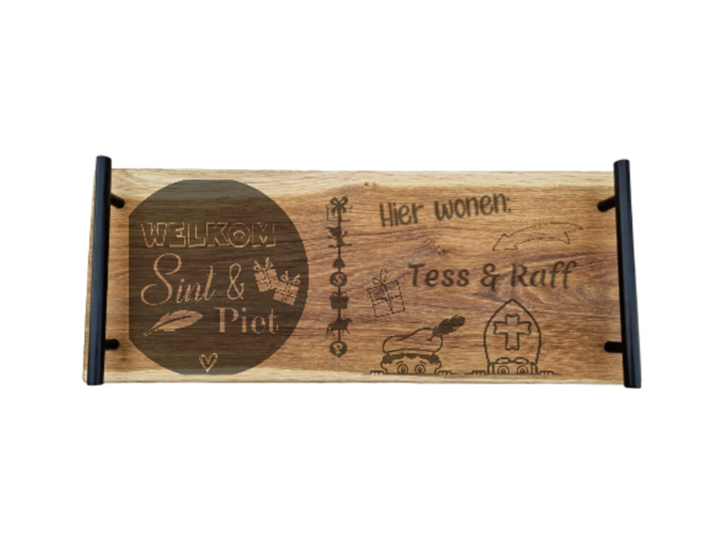 Eiken tapasplank 50 cm – Sinterklaas hier wonen