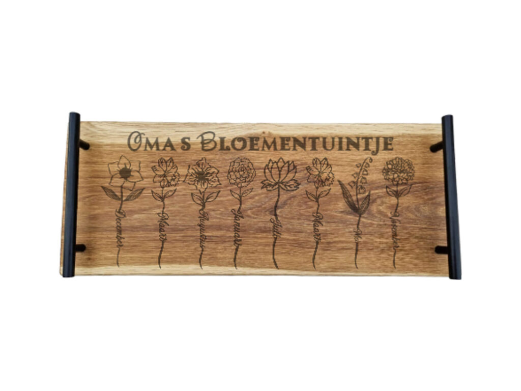 Eiken tapasplank 50 cm – Familie oma's bloementuintje