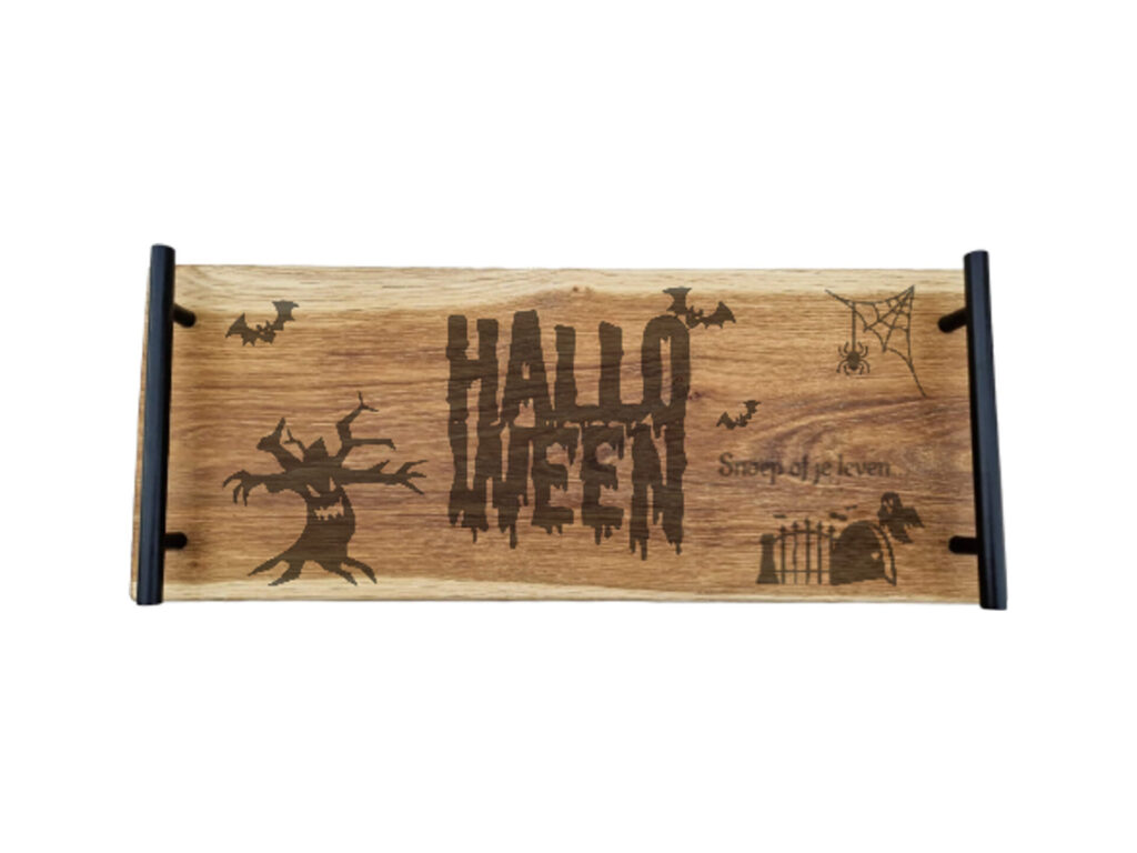 Eiken tapasplank 50 cm – Halloween snoep of je leven
