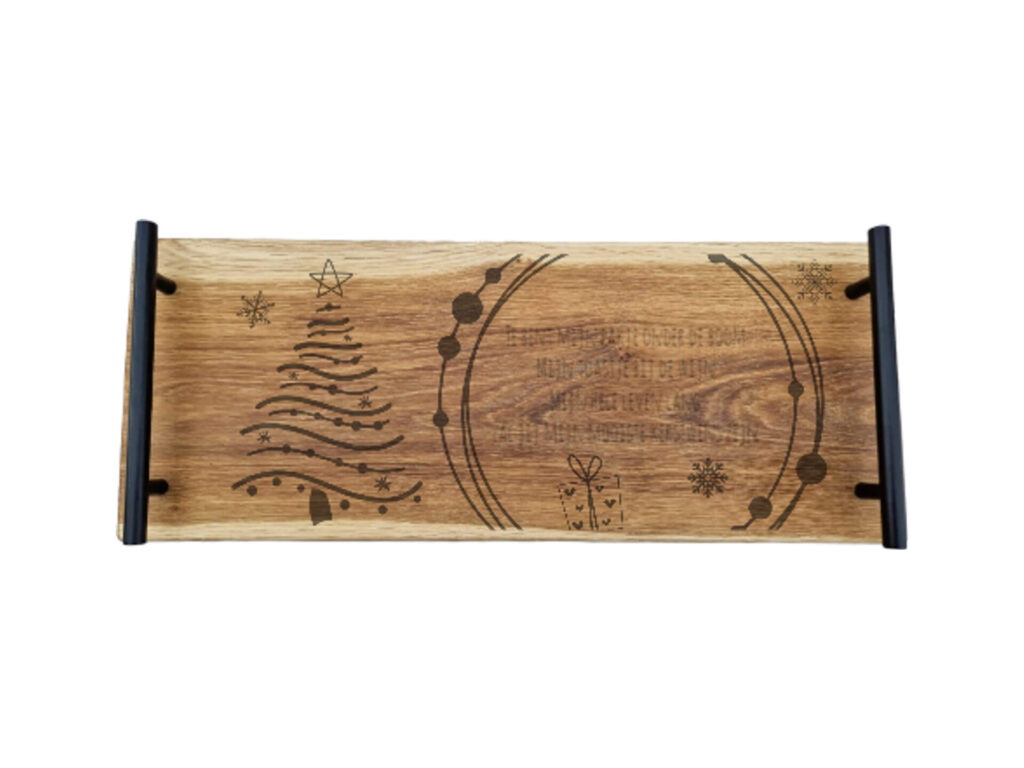 Eiken tapasplank 50 cm – Kerst kerstwens