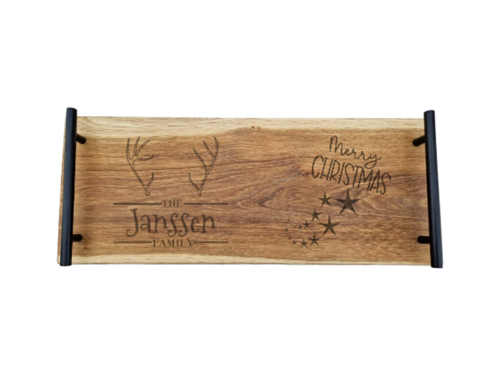 Eiken tapasplank 50 cm – Merry Christmas