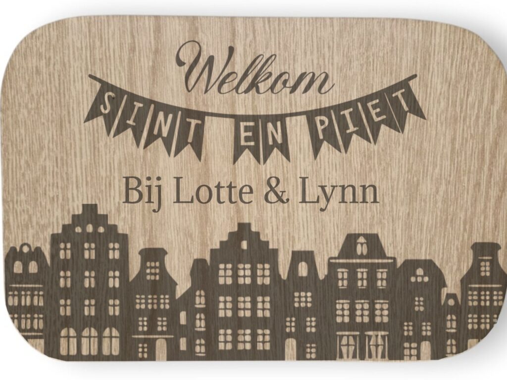 Schoenzetbord rechthoek - Welkom bij op witte achtergrond